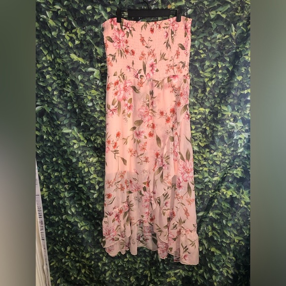 VENUS Pink A-Line Resort Maxi Split Ruffle Floral Dress NWT SIZE XL - Picture 4 of 16